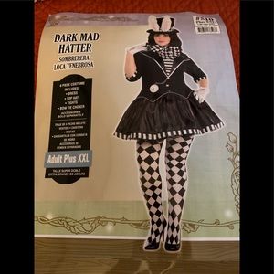 Dark Mad Hatter Halloween Costume. Plus XXL.